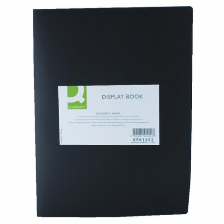 Q-Connect Polypropylene Display Book 20 Pocket Black KF01252