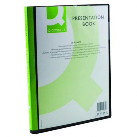 Q-Connect Presentation Display Book 20 Pocket A4 Black KF01265
