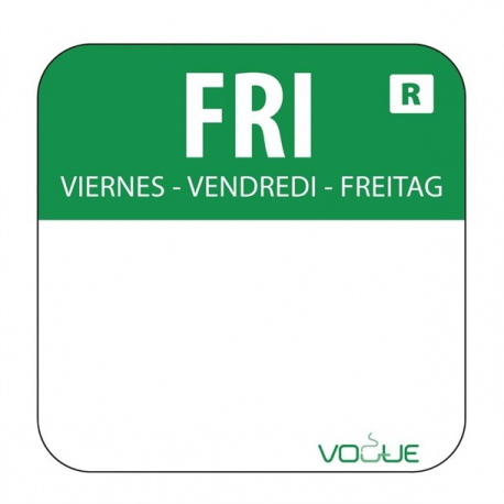 Hygiplas Removable Colour Coded Food Labels Friday 1000 Pack