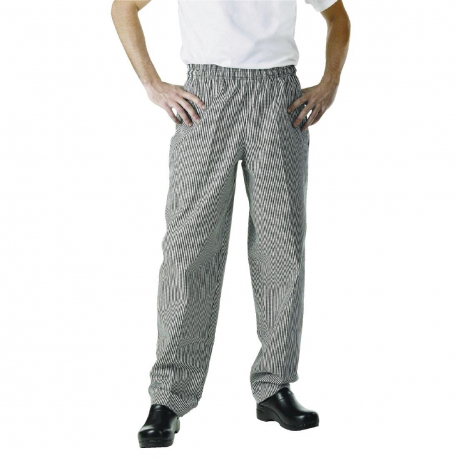 Chef Works Essential Baggy Pants Small Black Check XL