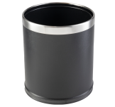 Black Powder Coat Bin with Brushed Steel Trim