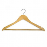 Light Wood Hanger With Hook & Non Slip Bar (50 pcs)