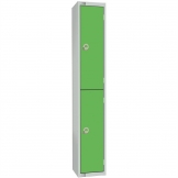 Elite Double Door Coin Return Locker with Sloping Top Graphite Green