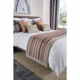 Luxury Fiorella Bordered Bed Runner Graphite Super King