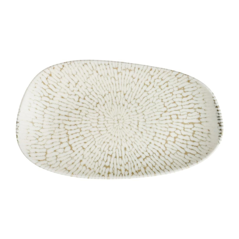 Churchill Cascade Opal Organic Oblong Plates Taupe 260x150mm 12 Pack