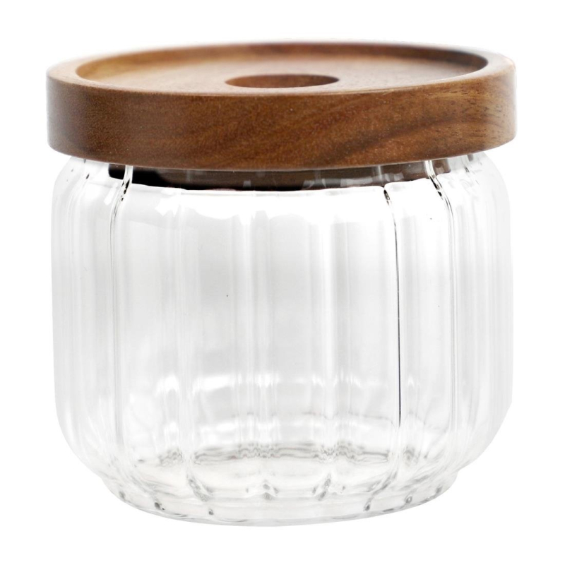 ARTBAR Condiment Jars and Wooden Lids 390ml 24 Pack