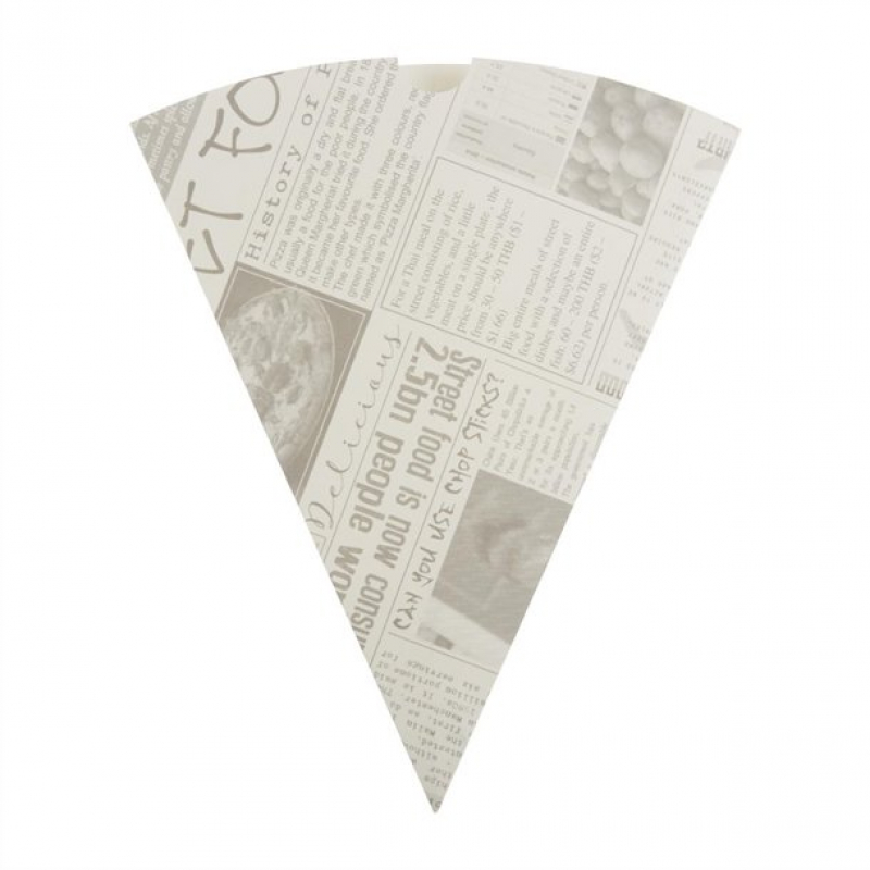 Colpac Biodegradable Newspaper Print Paper Chip Cones 183mm 1000 Pack