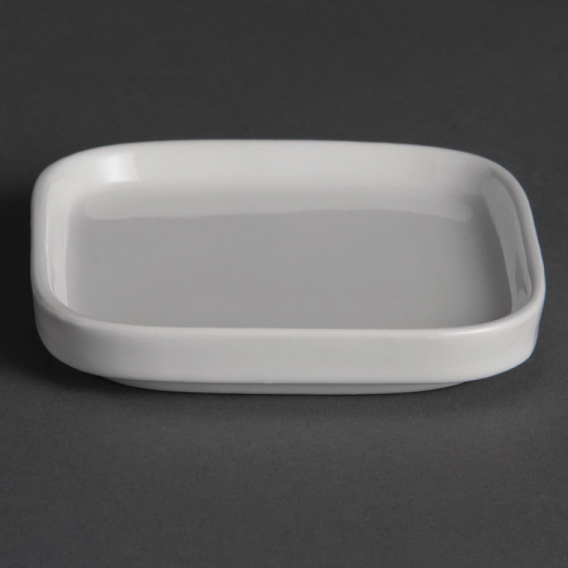 Olympia Whiteware Flat Miniature Dishes 93mm 12 Pack